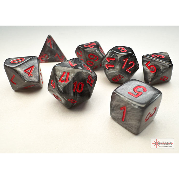 Velvet Mini-hedral Black/red 7-Die Set