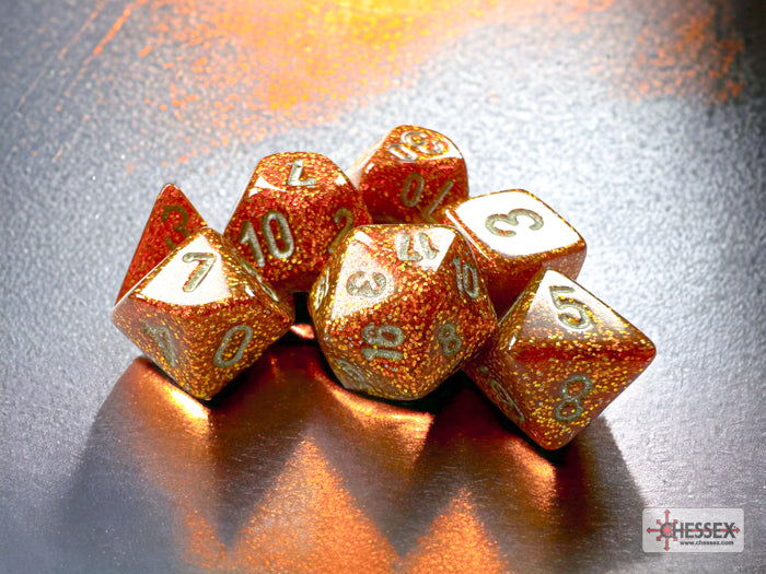 Glitter Mini-hedral Gold/silver 7-Die Set