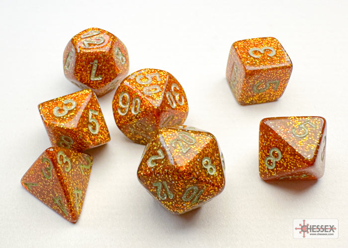 Glitter Mini-hedral Gold/silver 7-Die Set