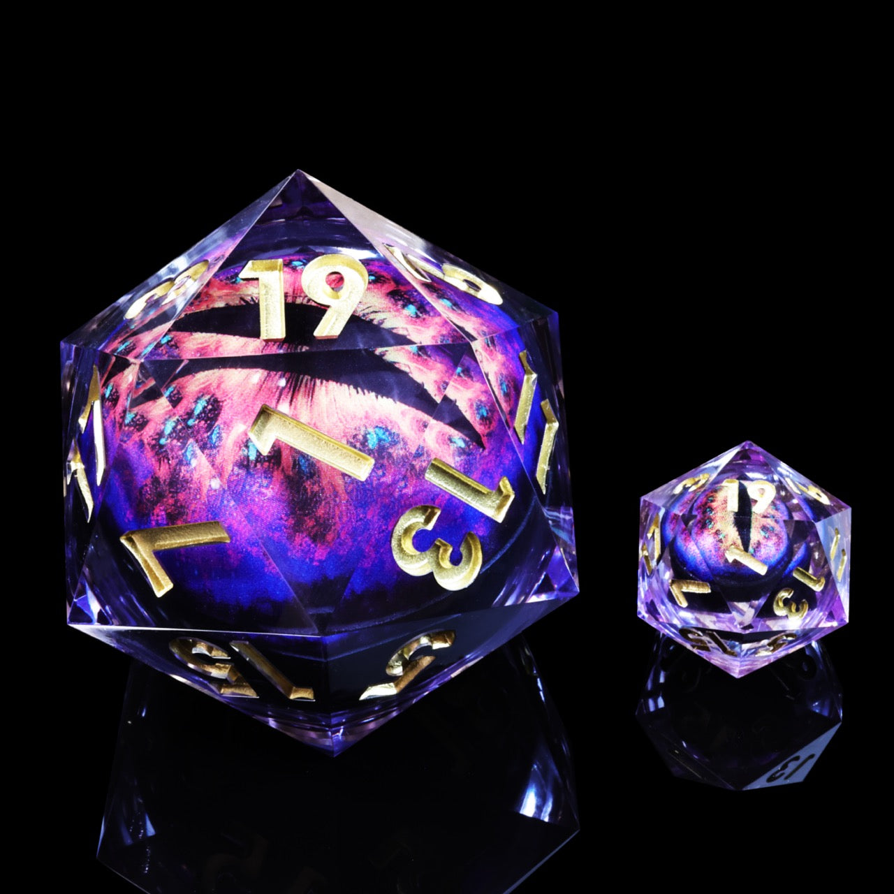 Sharp Edge Dice 50mm-D20 Liquid Core - Purple Dragon Eye