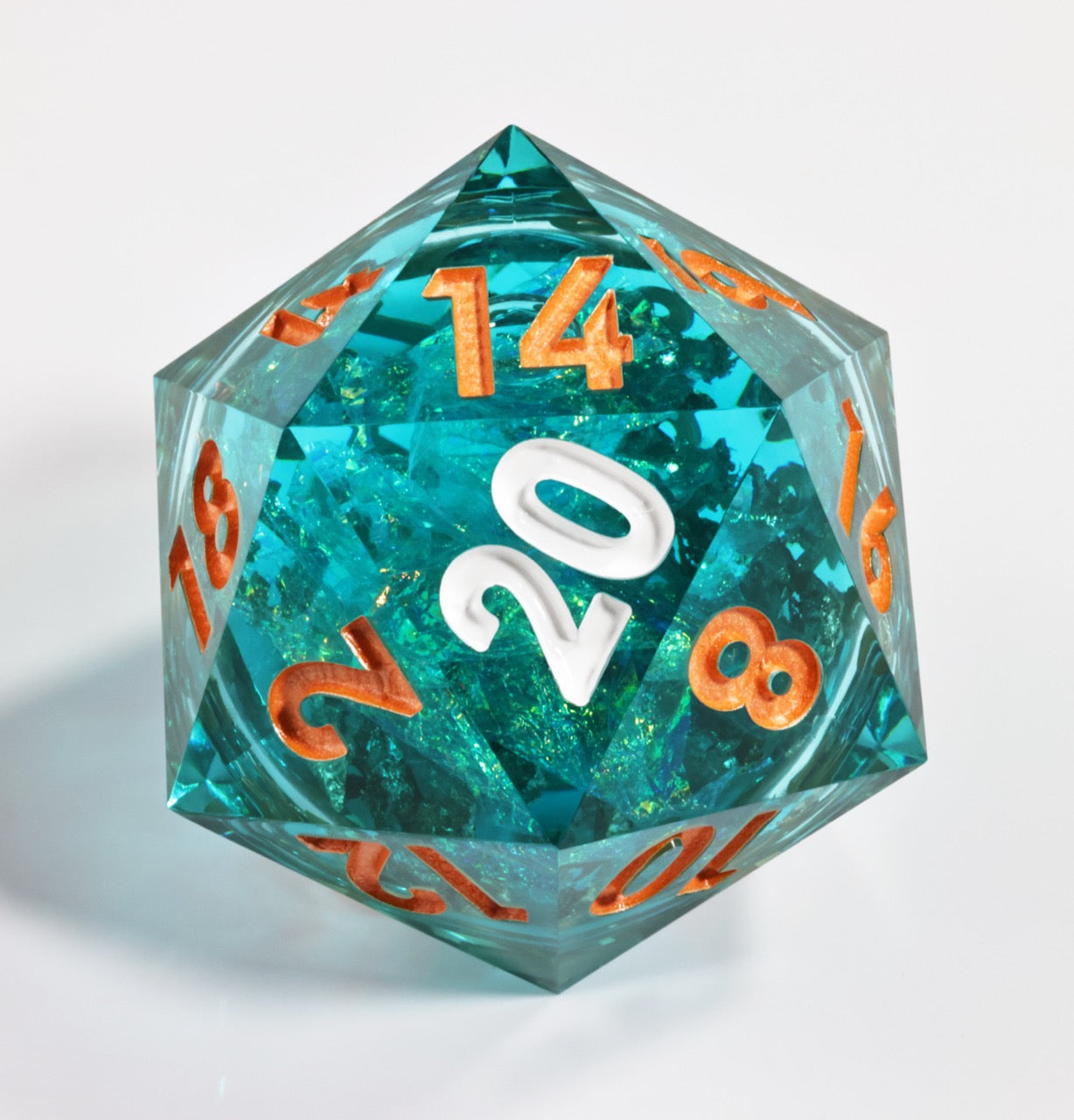 Sharp Edge Dice 50mm-D20 Liquid Core - Green Glitter