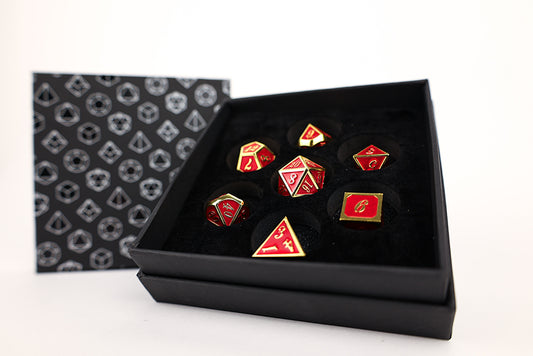 LPG Dice RPG Set Serif Red/Gold