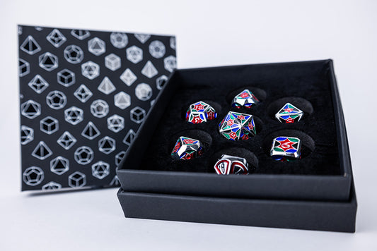 LPG Dice RPG Set Leadlight 4 Colour/Silver