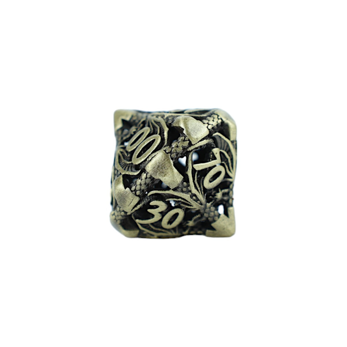 Metal Dice Set Hollow Dragon - Tarnished Gold