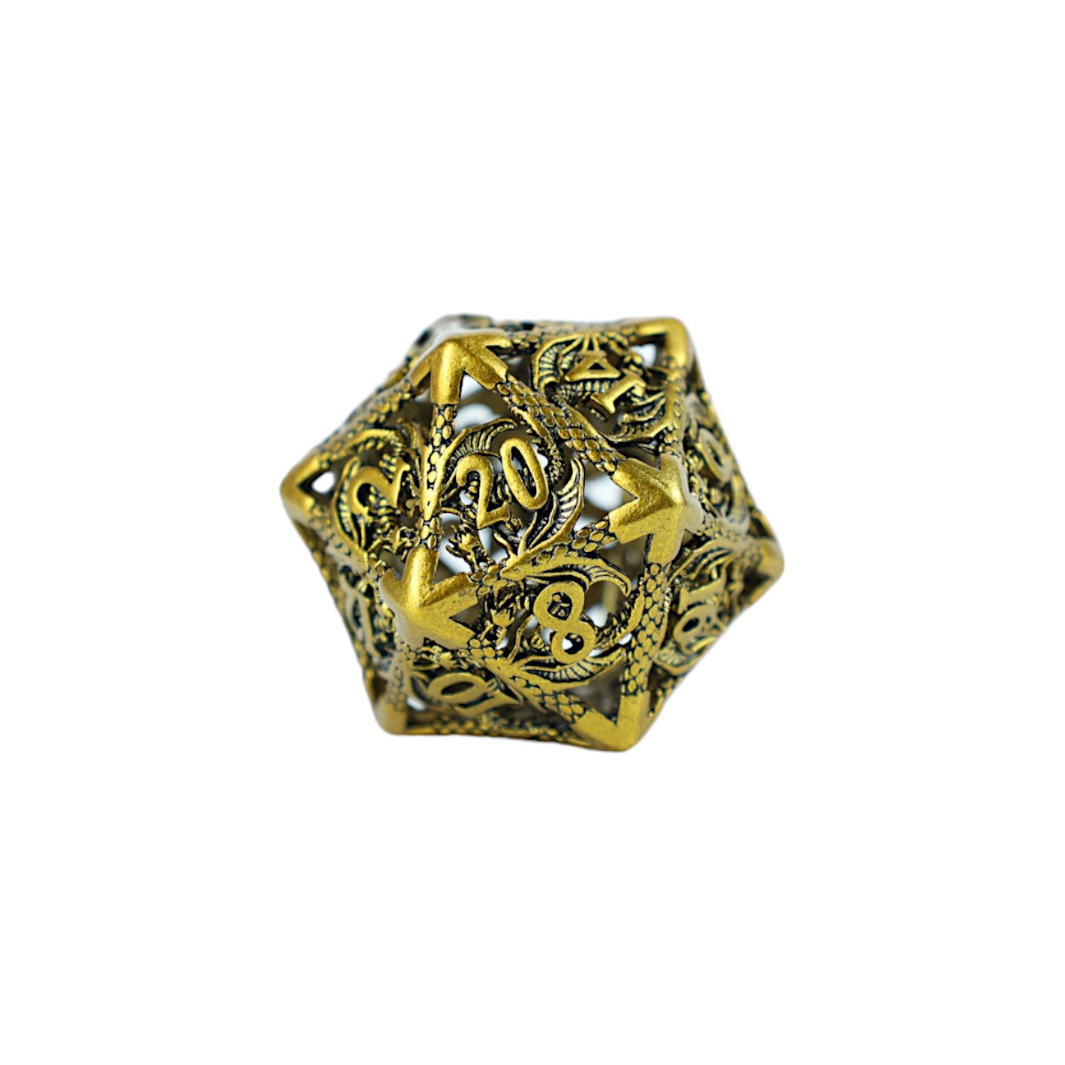 Metal Dice Set Hollow Dragon - Ancient Bronze