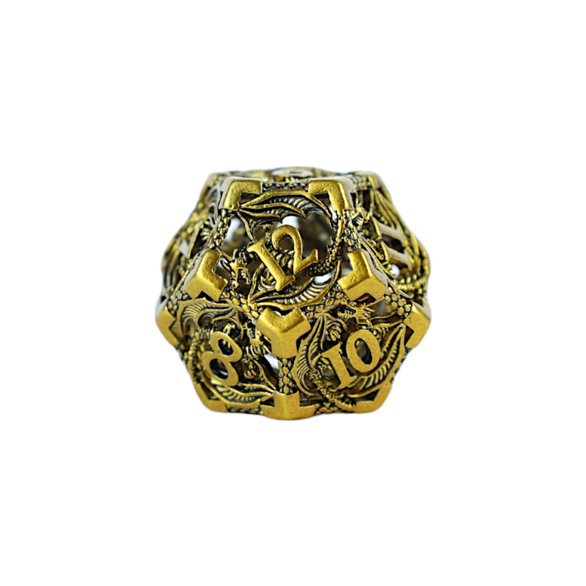 Metal Dice Set Hollow Dragon - Ancient Bronze