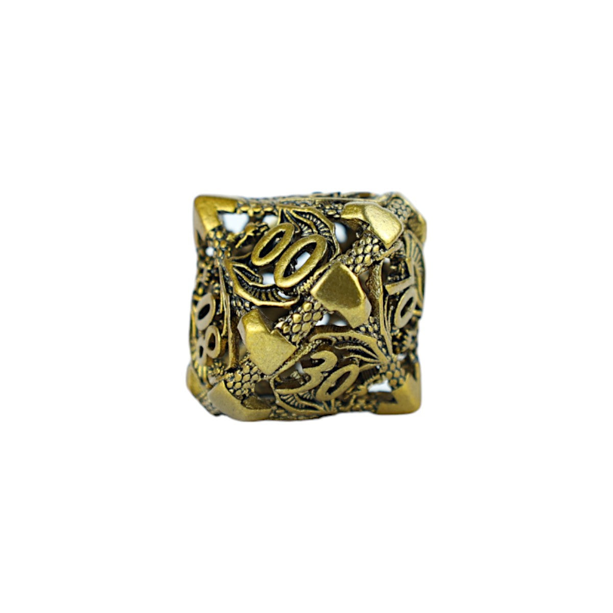 Metal Dice Set Hollow Dragon - Ancient Bronze