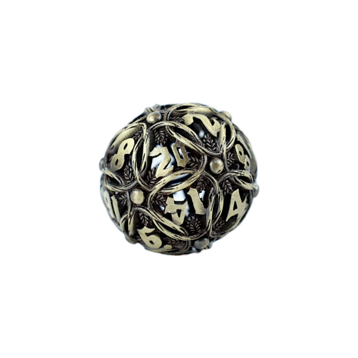 Metal Dice Set Hollow Vines - Tarnished Gold