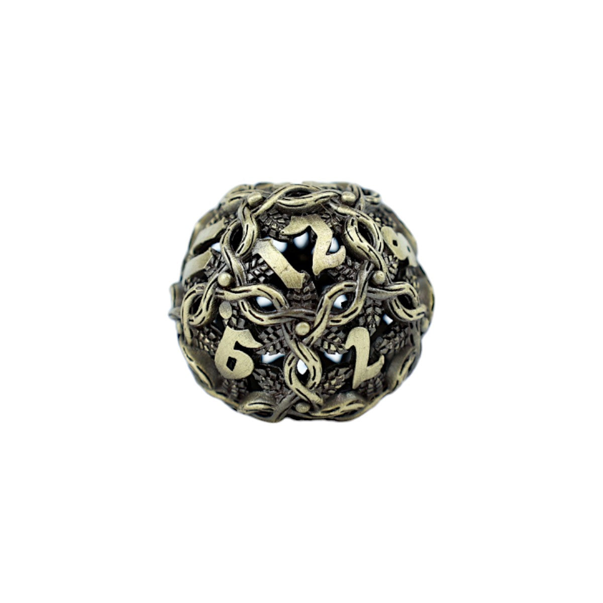 Metal Dice Set Hollow Vines - Tarnished Gold