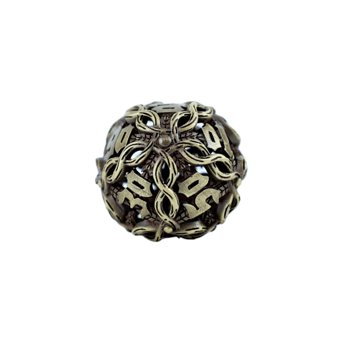 Metal Dice Set Hollow Vines - Tarnished Gold