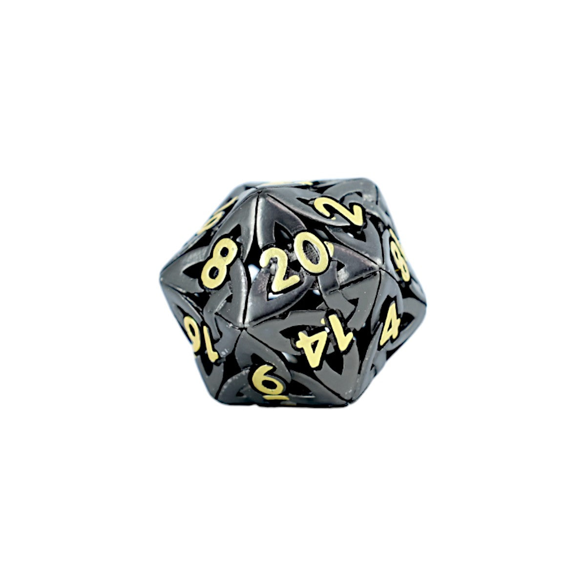 Metal Dice Set Hollow Celtic - Black and Gold