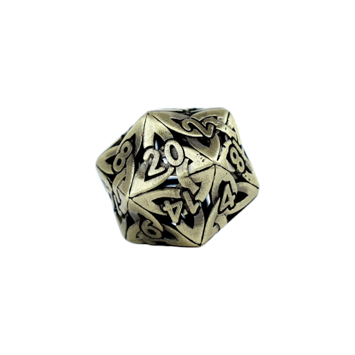 Metal Dice Set Hollow Celtic - Tarnished Gold