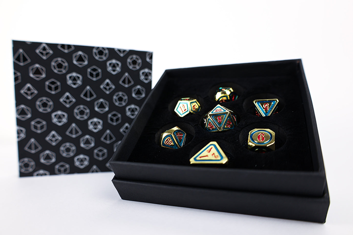 LPG Dice RPG Set Concentric Red/Green/Gold