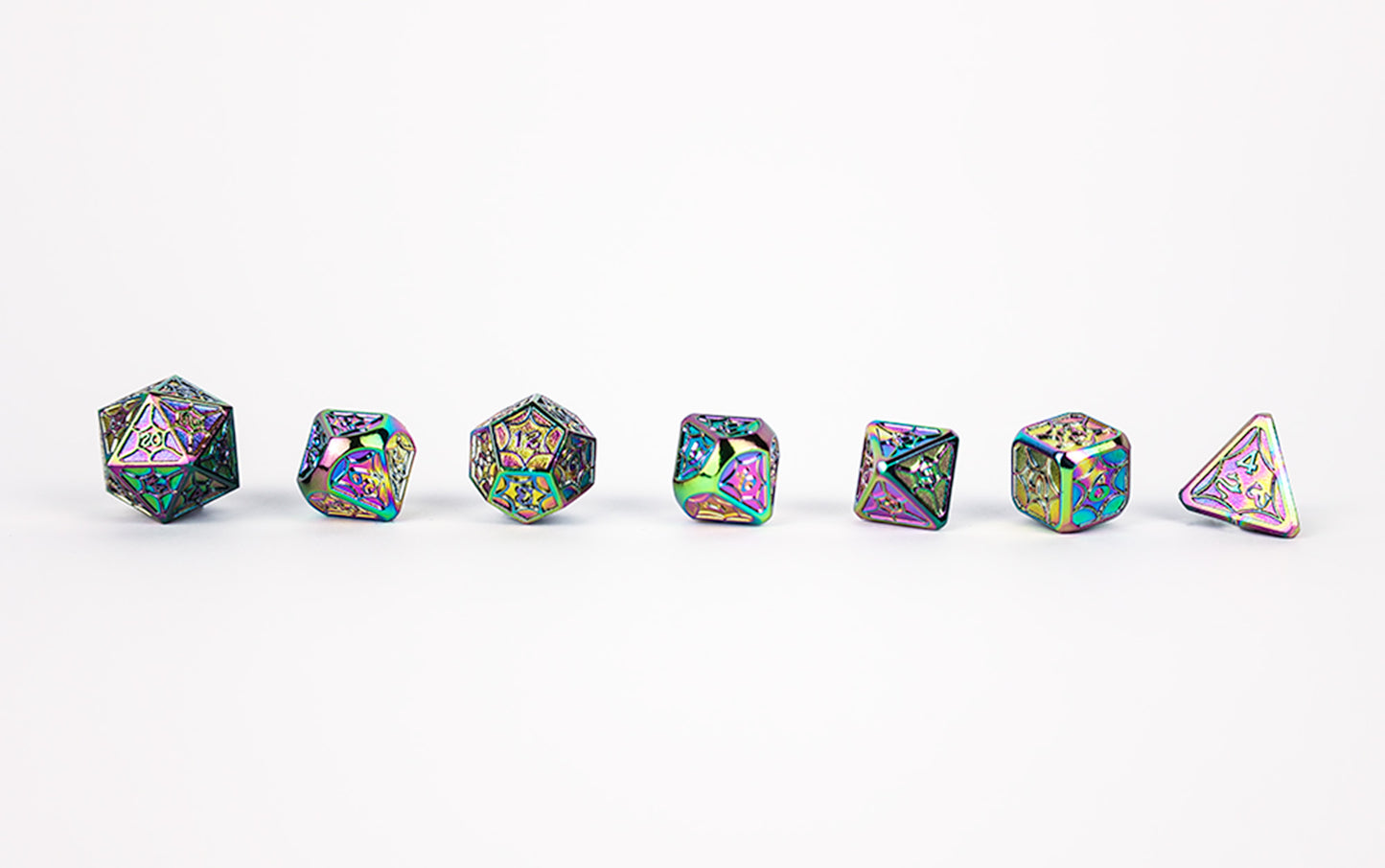 Metal Dice Set Leadlight Dazzle Dark