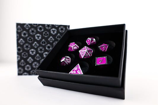 LPG Dice RPG Set Serif Purple/Silver