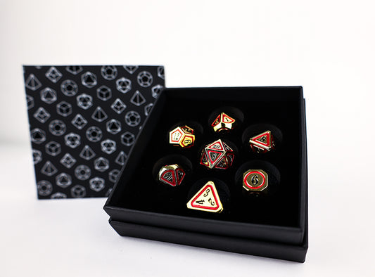 LPG Dice RPG Set Concentric Black/Red/Gold