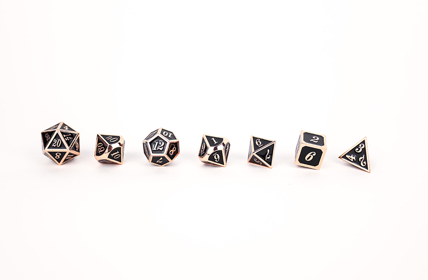 Metal Dice Set Serif Black/Brass