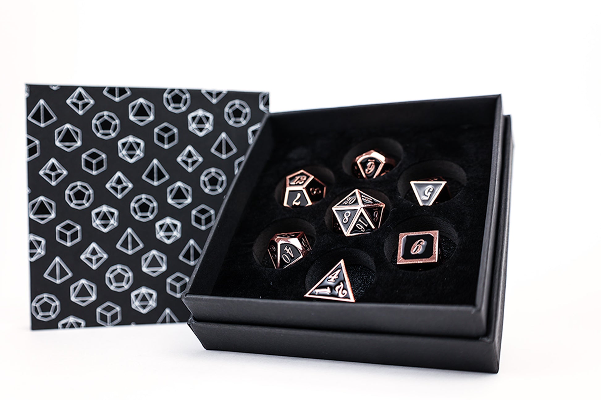 LPG Dice RPG Set Serif Black/Brass