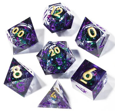 Sharp Edge Dice Liquid Core Amethyst