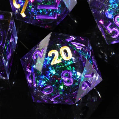 Sharp Edge Dice Liquid Core Amethyst