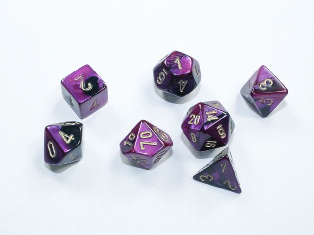 Gemini Mini Black-Purple/Gold 7-Die Set