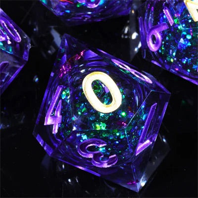 Sharp Edge Dice Liquid Core Amethyst