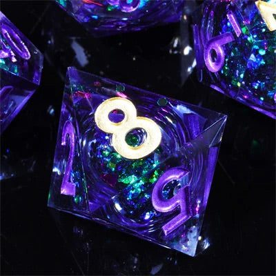 Sharp Edge Dice Liquid Core Amethyst