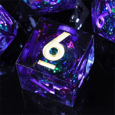 Sharp Edge Dice Liquid Core Amethyst