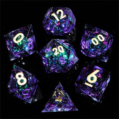 Sharp Edge Dice Liquid Core Amethyst