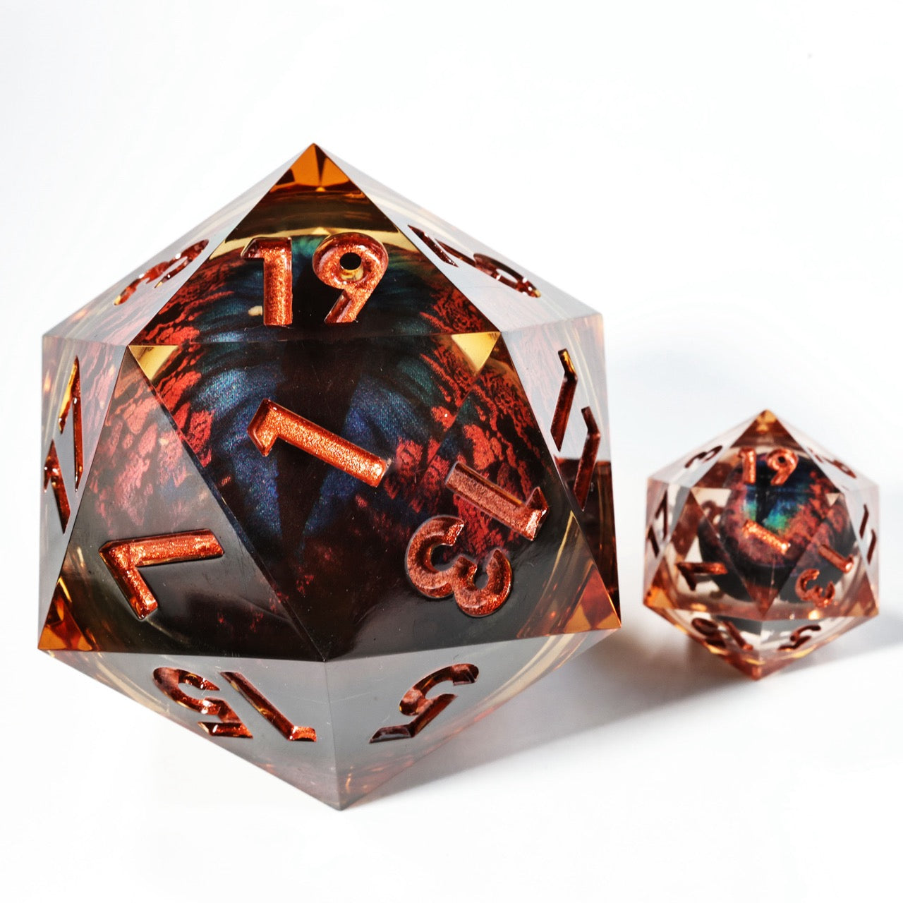 Sharp Edge Dice 50mm-D20 Liquid Core - Red / Red Dragon Eye