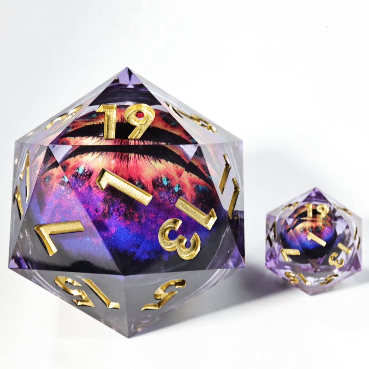 Sharp Edge Dice 50mm-D20 Liquid Core - Purple Dragon Eye