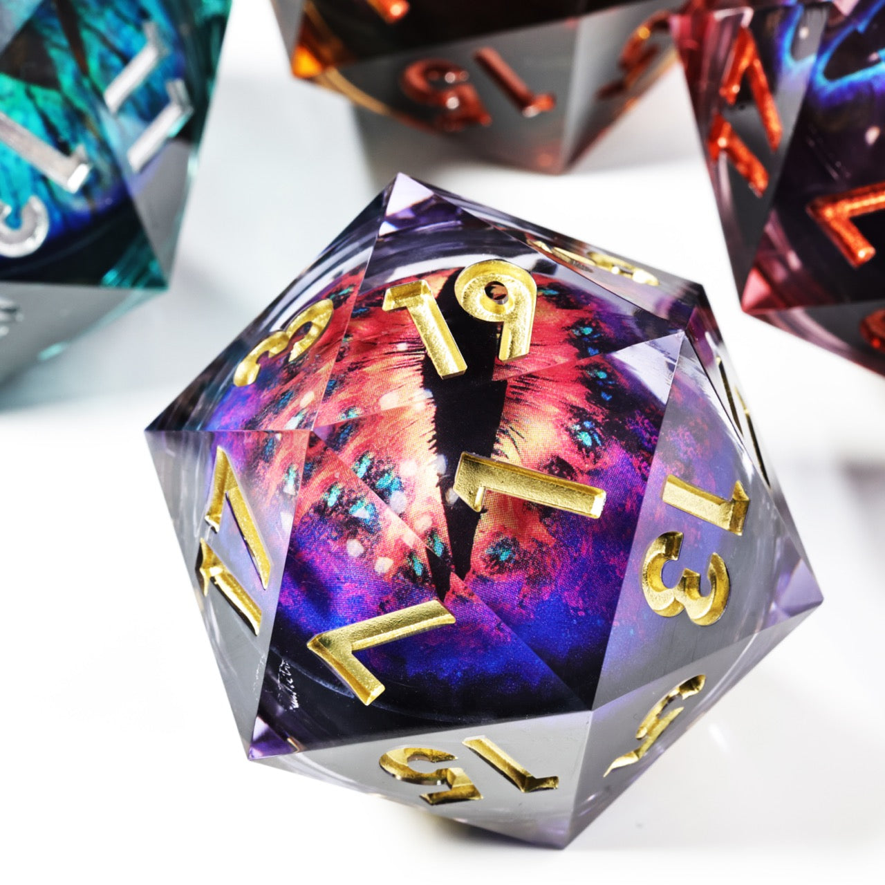 Sharp Edge Dice 50mm-D20 Liquid Core - Purple Dragon Eye