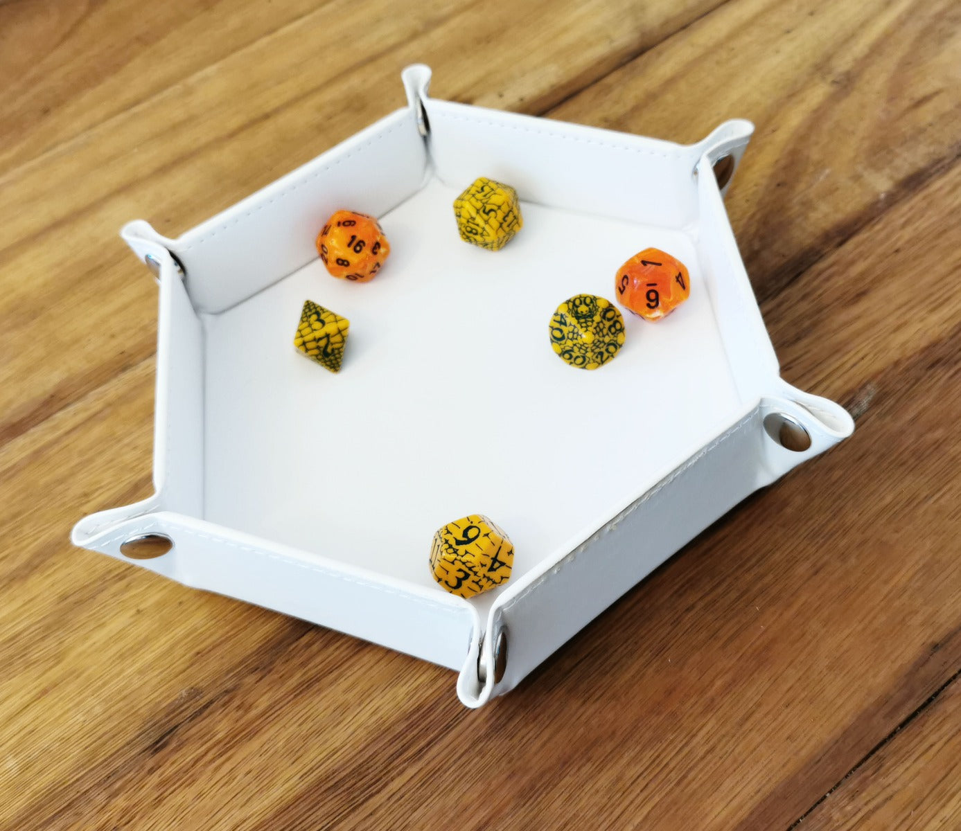 Hex Dice Tray 6" White