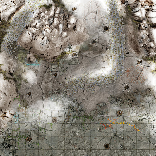 Battle Systems - Fantasy Dungeon - Add-Ons - Frosty Crags Gaming Mat 2x2 - Grid