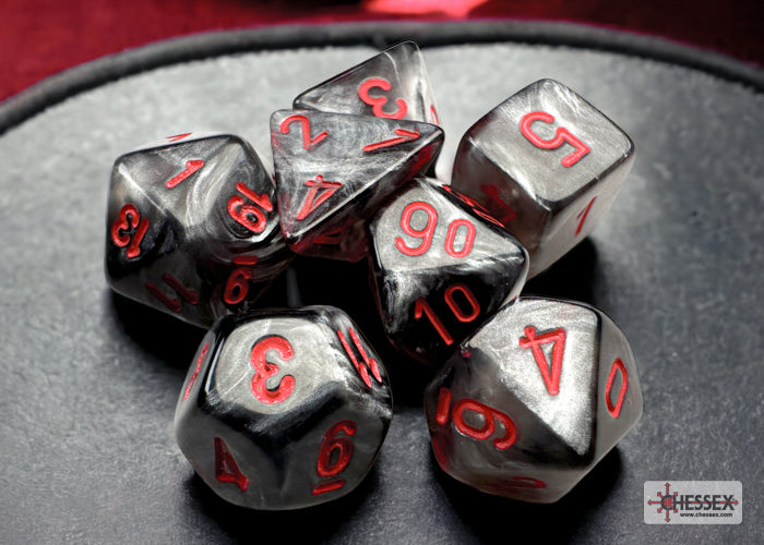 Velvet Mini-hedral Black/red 7-Die Set