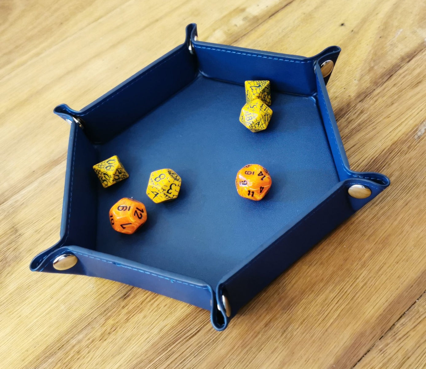 Hex Dice Tray 6" Blue