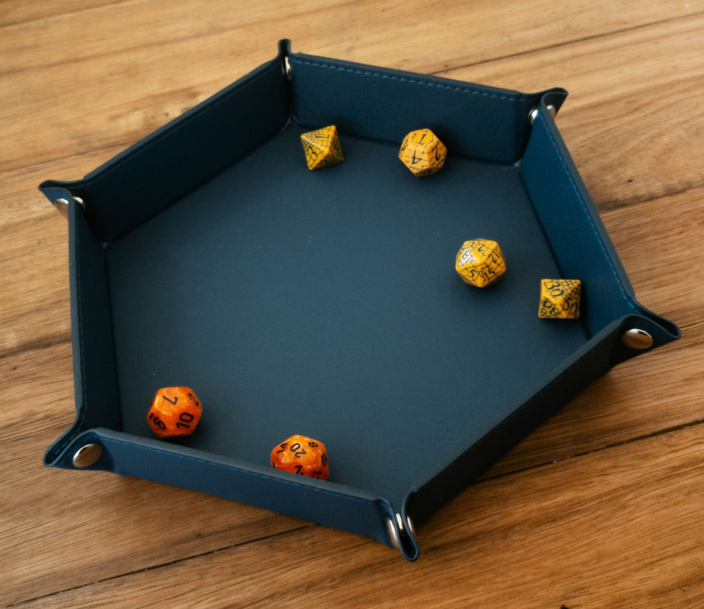 Hex Dice Tray 8" Blue